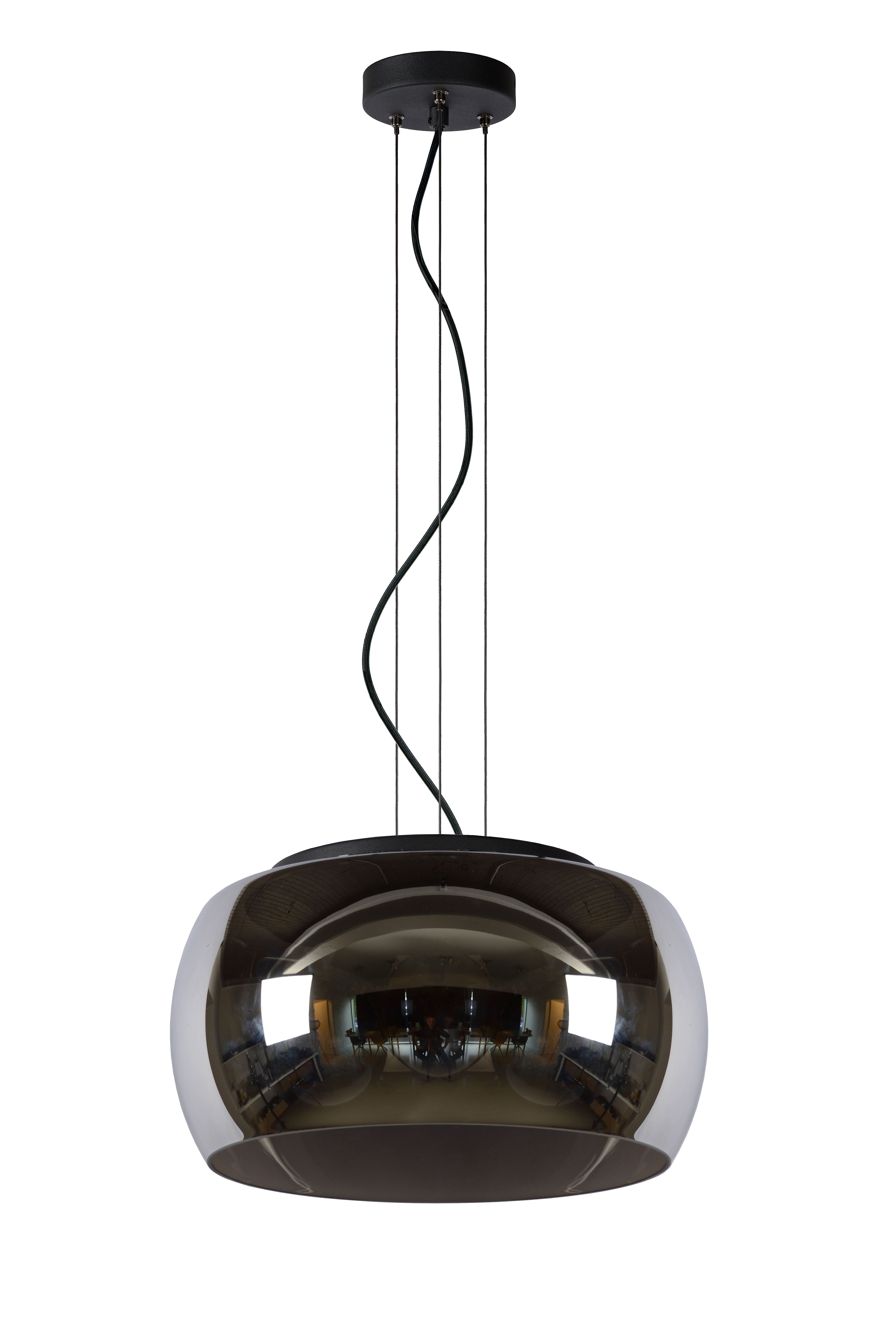 Lucide OLIVIA - Pendant light - Ø 40 cm - 3xE27 - Smoke Grey